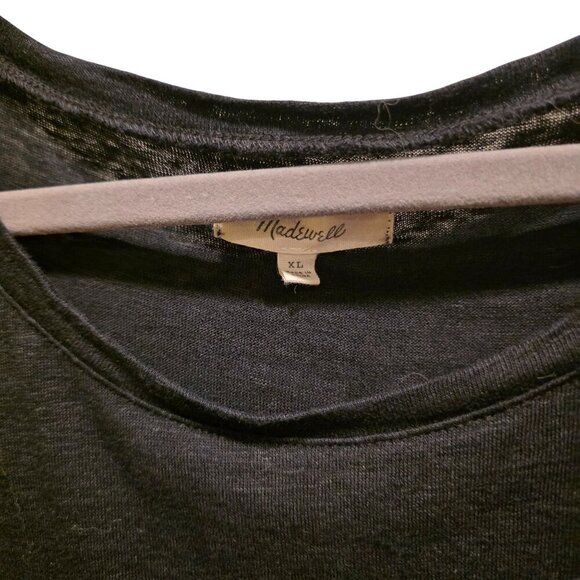 Madewell Womens Black Linen Peplum Top Size XL - Picture 6 of 11